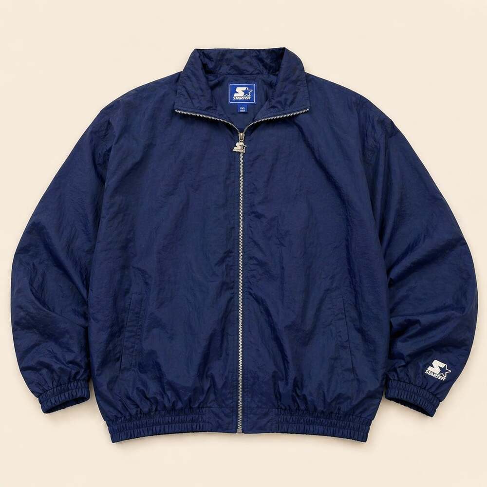 Vintage Starter Navy Windbreaker Jacket XXL Y2K Streetwear